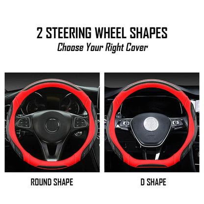 Car Steering Wheel Covers Universal Fit, Silaz Breathable Anti Slip Leather