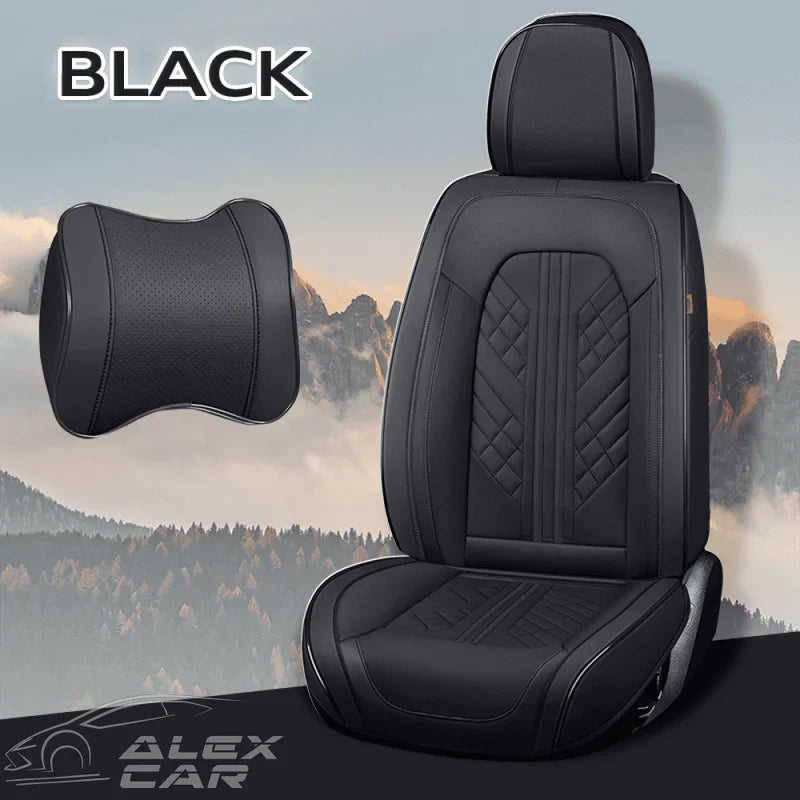 Zetas Car Seat Cushion Full Set Universal Waterproof Breathable Vehicle Leather Cover for Cars, SUV, Pick-up Truck